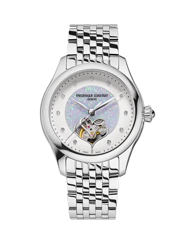 Frederique Constant Classics Double Heart Beat 36mm Watch In Silver
