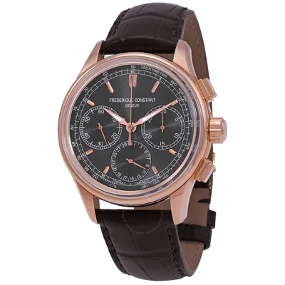 Frederique Constant Flyback Chronograph Automatic Men's Watch Fc-760dg4h4 In Brown / Dark / Gold Tone / Grey / Rose / Rose Gold Tone