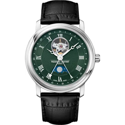 Frederique Constant Classics Heart Beat Moonphase Automatic Watch, 40mm In Green
