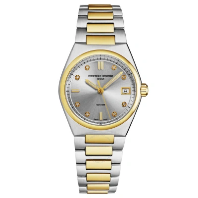 Frederique Constant Highlife Automatic Diamond Silver Dial Ladies Watch Fc-240vd2nh3b In Two Tone  / Gold / Gold Tone / Rose / Rose Gold / Rose Gold Tone / Silver / Yellow