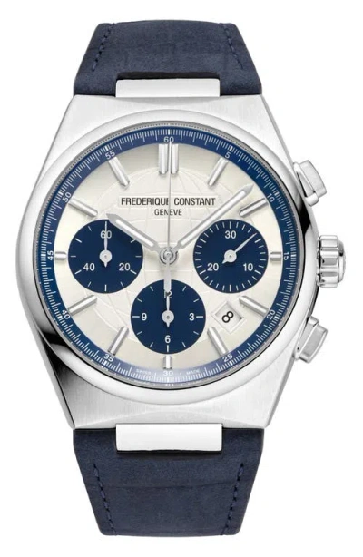 Frederique Constant Highlife Chronograph Interchangeable Strap Watch, 41mm In Blue