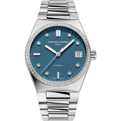 Frederique Constant Highlife Diamond Automatic Bracelet Watch, 34mm In Blue