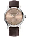 Frederique Constant Men's Swiss Automatic Classic Date Manufacture Brown Leather Strap Watch 40mm In Brown