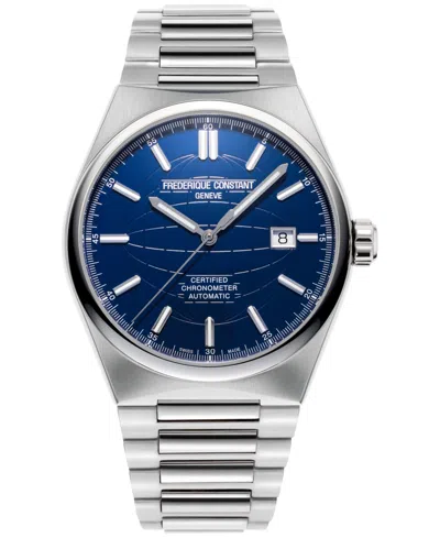 Frederique Constant Men's Swiss Automatic Cosc Highlife Stainless Steel Bracelet Watch 41mm In Silver-tone