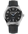 FREDERIQUE CONSTANT MEN'S SWISS AUTOMATIC RUNABOUT BLACK LEATHER STRAP WATCH 42MM