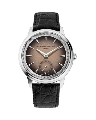 Frederique Constant Moneta Handwound Watch, 39mm In Black
