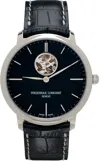 Frederique Constant Navy Slimline Heart Beat Automatic Watch In Navy