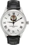 Frederique Constant Silver & Black Classics Heart Beat Automatic Watch In Black/silver