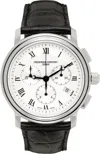 Frederique Constant Silver & Black Classics Quartz Chronograph Watch In Black/silver