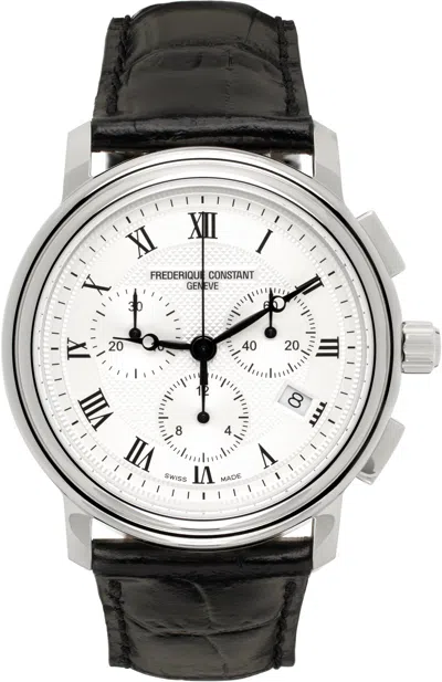 Frederique Constant Silver & Black Classics Quartz Chronograph Watch In Black/silver