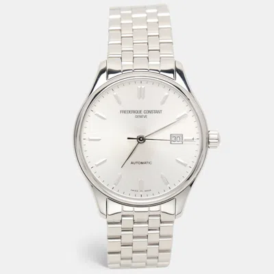 Pre-owned Frederique Constant Silver Stainless Steel Classic Fc-303ss5b6b Men's Wristwatch 40 Mm