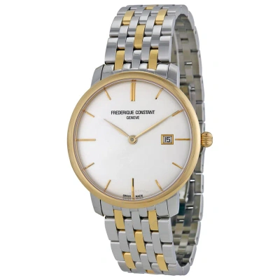 Frederique Constant Slimline Automatic Silver Dial Two-tone Steel Men's Watch Fc-306v4s3b2 In Two Tone  / Gold Tone / Silver / Skeleton / Yellow