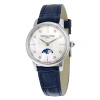 FREDERIQUE CONSTANT FREDERIQUE CONSTANT SLIMLINE MOONPHASE MOTHER OF PEARL DIAL DIAMOND BLUE LEATHER LADIES WATCH FC-206