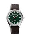 Frederique Constant Men's Swiss Automatic Vintage Rally Healy Cosc Brown Leather Strap Watch 40mm In Green/brown