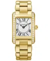 Frederique Constant Women's Swiss Carree Diamond (3/8 Ct. T.w.) Gold-tone Stainless Steel Bracelet Watch 23mm In Gold