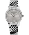 Frederique Constant Women's Swiss Classic Slimline (5/8 Ct. T.w.) Stainless Steel Bracelet Watch 30mm In No Color