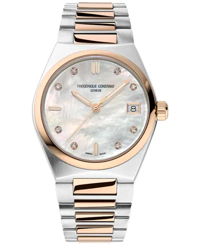 FREDERIQUE CONSTANT WOMEN'S SWISS HIGHLIFE DIAMOND (0.04 CT. T.W.) TWO-TONE STAINLESS STEEL BRACELET WATCH 31MM
