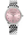 Frederique Constant Women's Swiss Slimline Diamond (5/8 Ct. T.w.) Stainless Steel Bracelet Watch 30mm In Silver-tone