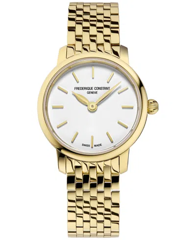 FREDERIQUE CONSTANT WOMEN'S SWISS SLIMLINE MINI GOLD-TONE STAINLESS STEEL BRACELET WATCH 25MM