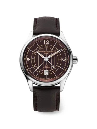 Frederique Constant X Riva Historical Society Classics Runabout Gmt 42mm Watch In Brown
