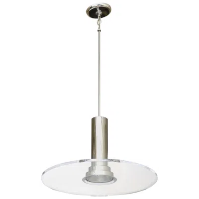 Pre-owned Fredrick Ramond 1980's  Pendant Light In Lucite And Chromed Metal In Transparent