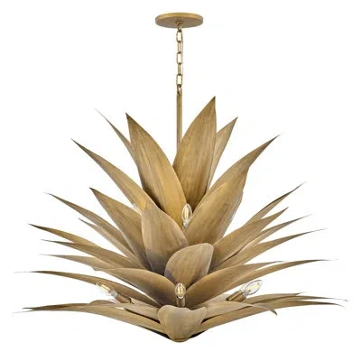 Fredrick Ramond Agave 12-light Hand Sculpted Multi-tier Chandelier - Burnished Gold