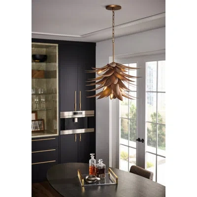 Fredrick Ramond Agave 7-light Hand Sculpted Single Tier Chandelier - Burnished Gold