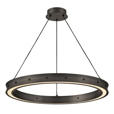 Fredrick Ramond Althea Integrated Led Modern Round Chandelier In Satin Black