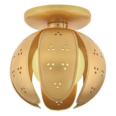 Fredrick Ramond Anthos Small Semi-flush Mount In Unlacquered Brass