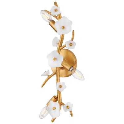 Fredrick Ramond Azalea 20" High Distressed Brass 3-light Wall Sconce In Gold