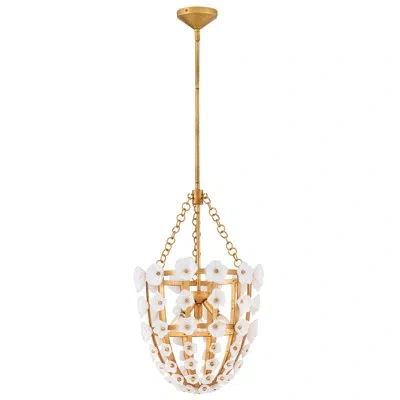 Fredrick Ramond Azalea Large Pendant In Distressed Brass