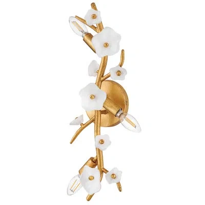 Fredrick Ramond Azalea Wall Sconce In Clear,transparent Glass;frosted;distressed Bra