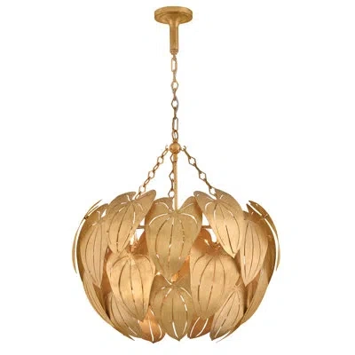 Fredrick Ramond Camille Large Chandelier In Distressed Brass