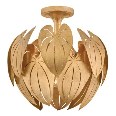 Fredrick Ramond Camille Large Convertible Semi-flush Mount In Distressed Brass