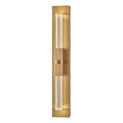 Fredrick Ramond Cecily 2-light Integrated Led Wall Sconce With Faceted Crystal Rods In Clear,transparent Glass;heritage Brass