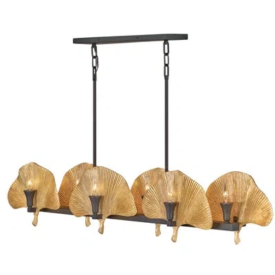 Fredrick Ramond Cera 12 - Light Statement Rectangle Chandelier In Museum Bronze