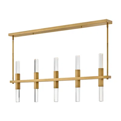 Fredrick Ramond Chandelier Cecily Large Light Led Linear 54" Heritage Brass