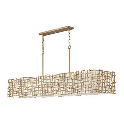 Fredrick Ramond Chandelier Farrah Large Ten Light Linear 60" Burnished