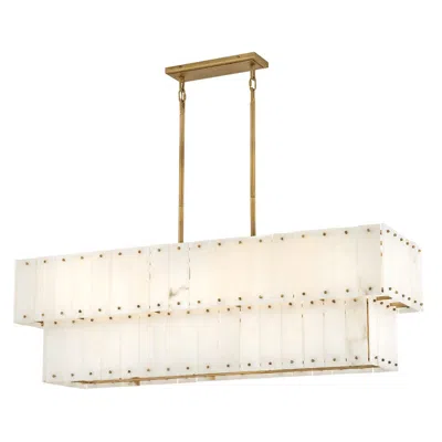 Fredrick Ramond Chandelier Simone Medium Eight Light Linear Burnished Gold