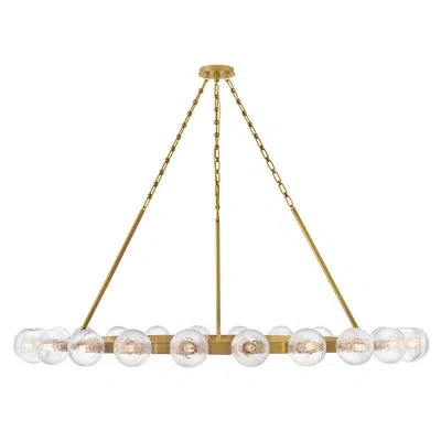 Fredrick Ramond Coco 24-light Single Tier Chandelier W/ Crackle Glass Globes In Lacquered Brass