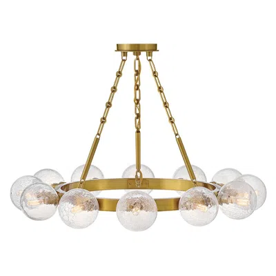 Fredrick Ramond Coco 32" Lacquered Brass And Glass Ring Chandelier