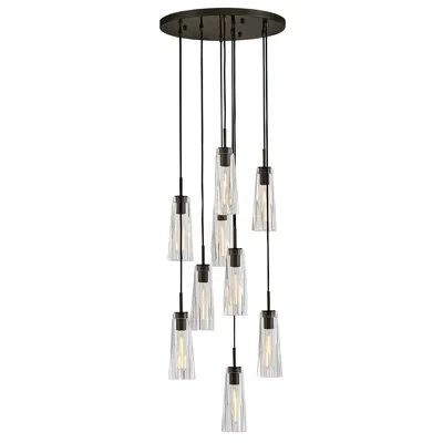 Fredrick Ramond Cosette 9 - Light Chandelier Pendant In Black Oxide