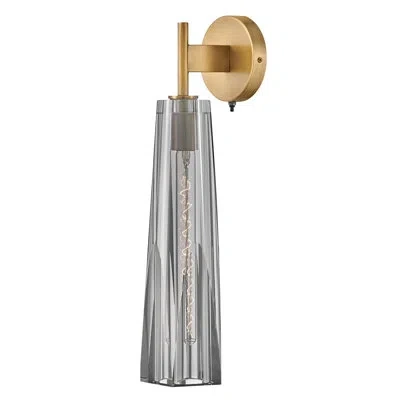 Fredrick Ramond Cosette Single Light Wall Sconce W/ Thick Crystal-cut Shade & On/off Switch In Smoked Crystal