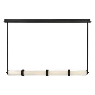 Fredrick Ramond Cy Integrated Led Linear Pendant W/ Clear & Etched Opal Glass In Black