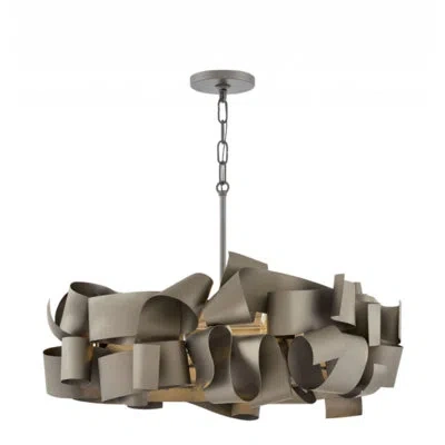 Fredrick Ramond Delfina Five-light Chain-hung Modern Chandelier In Matte Bronze