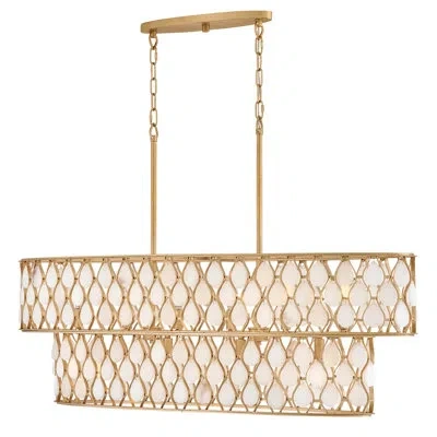 Fredrick Ramond Estie Medium Ten Light Linear In Piastra Gold