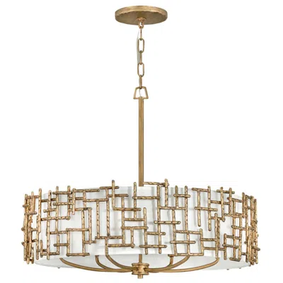 Fredrick Ramond Farrah 28" Wide Burnished Gold Modern Drum Chandelier