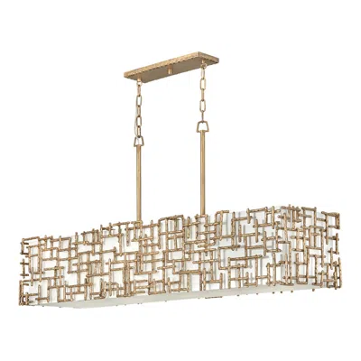 Fredrick Ramond Farrah 48 1/4" Modern Gold 8-light Linear Chandelier