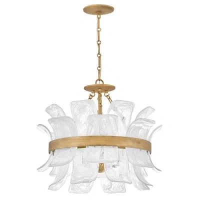 Fredrick Ramond Fleur Medium Convertible Chandelier In Burnished Gold