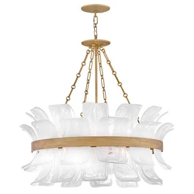 Fredrick Ramond Fleur Medium Drum Chandelier In Burnished Gold